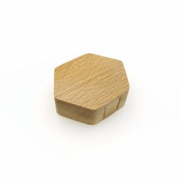 Ozdobne drewniane pudełko na biżuterię - z gąbką, 5,3 x 4,4 cm PD10