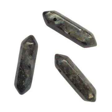 Kamień naturalny Larwikit - grot, sopel, amulet - duży 32x9 mm 