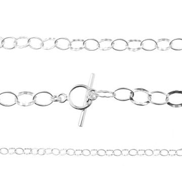 Łańcuszek srebrny z zapięciem typu toggle, próba 925 FZRX07 45 CM
