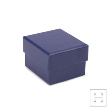 Ozdobne papierowe pudełko na biżuterię - niebieskie - z gąbką, 4,5 x 5,0 cm