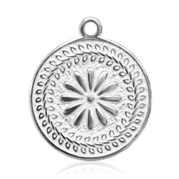 Zawieszka ozdobna - moneta, medalion, rozeta, srebro 925 S-CHARM 810