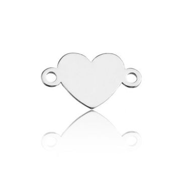 Łącznik do grawerowania serce, srebro 925 BL 651 - 0,8 mm