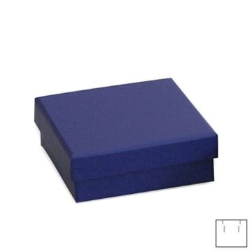 Ozdobne papierowe pudełko na biżuterię - niebieskie - z gąbką, 6,6 x 6,6 cm