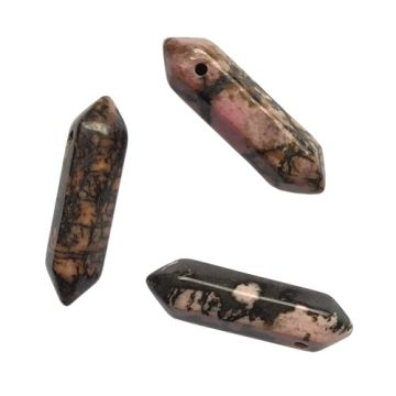 Kamień naturalny Rodonit - grot, sopel, amulet - duży 32x9 mm 