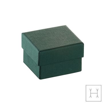 Ozdobne papierowe pudełko na biżuterię - zielone - z gąbką, 4,5 x 5,0 cm