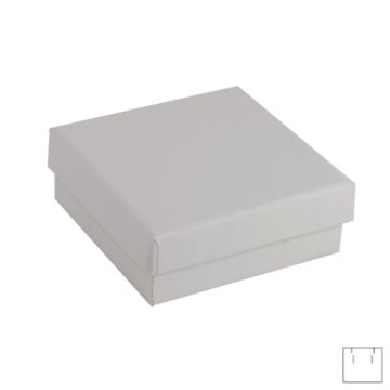 Ozdobne papierowe pudełko na biżuterię - szare - z gąbką, 6,6 x 6,6 cm