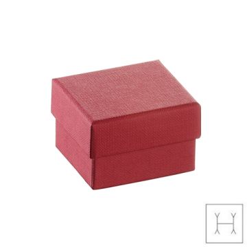Ozdobne papierowe pudełko na biżuterię - czerwone - z gąbką, 4,5 x 5,0 cm