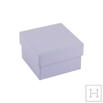 Ozdobne papierowe pudełko na biżuterię - fioletowe - z gąbką, 5,5 x 5,5 cm