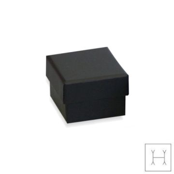 Ozdobne papierowe pudełko na biżuterię - czarne - z gąbką, 4,5 x 5,0 cm