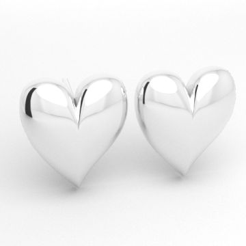 Kolczyki serca wypukłe, srebro 925, SZ 181