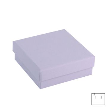 Ozdobne papierowe pudełko na biżuterię - fioletowe - z gąbką, 6,6 x 6,6 cm