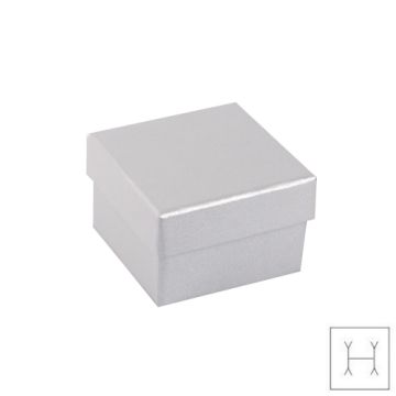 Ozdobne papierowe pudełko na biżuterię - metaliczne / srebrne - z gąbką, 5,5 x 5,5 cm