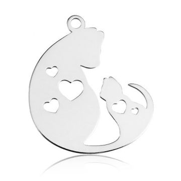 Charm Two Cats Silver 925 BL 653 - 0,4 mm