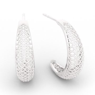 Decorative stud earrings - openwork, silver 925 EX 32