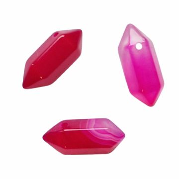 Natural stone Agate fuchsia - arrowhead, icicle, amulet - small 20x9 mm, KM-AGATFUKSJA