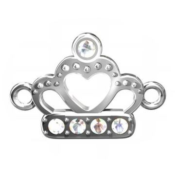 Connector Crown with crystals, Silver 925 S-CHARM 121