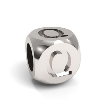 Charm with a letter Q, silver 925 CUBE Q