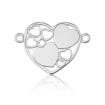 Engravable Connector Hearts Silver 925 BL 576 - 0,4 mm