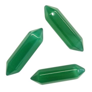 Natural stone Green Onyx - arrowhead, icicle, amulet - big 32x9 mm