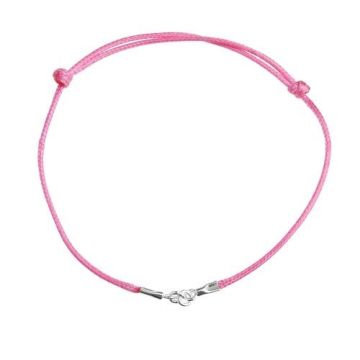 Pink Cord Bracelet Finding Silver 925 13-24 CM