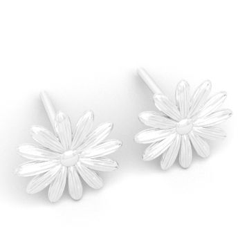 Decorative studs - daisies flowers, silver 925 SZ 165