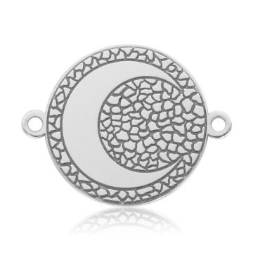 Decorative connector with a moon, Silver 925 BL 961 - 0,4 mm