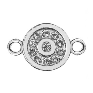 Connector Circle with crystals, Silver 925 S-CHARM 281