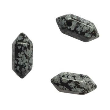 Natural stone Snowflake obsidian - arrowhead, icicle, amulet - small 20x9 mm