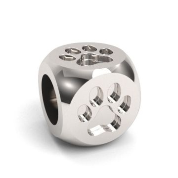 Charm with a dog paw, silver 925 CUBE PAW