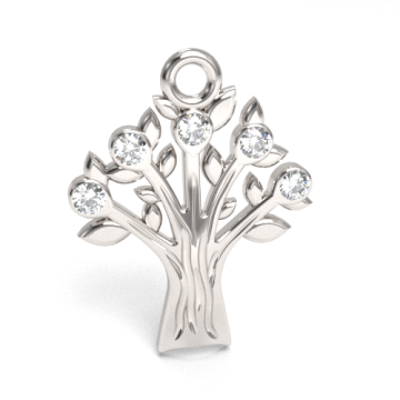 Charm Tree with crystals, silver 925 S-CHARM 631