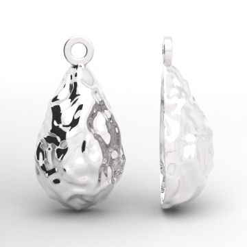 Drop-shaped pendant with a wavy surface, Sterling Silver 925 S-CHARM 841