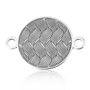 Connector Braided Pattern, silver 925 BL 860 - 0,4 mm