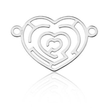 Connector Heart-Maze Silver 925 BL 552 - 0,4 mm