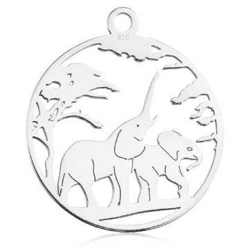 Charm African Elephants Silver 925 BL 754 - 0,8 mm