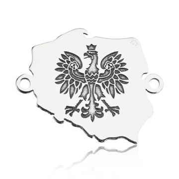 Łącznik / Zawieszka Polska z grawerowanym orłem, srebro 925 BL 633 - 0,8 mm