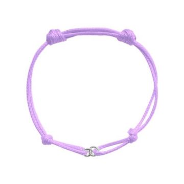 Lavender Cord Bracelet Finding Silver 925 13-21 CM