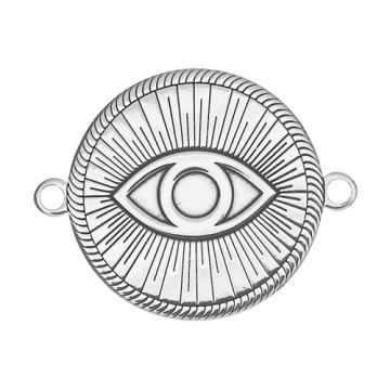 Decorative connector with engraved eye of providence , silver 925 BL 939 - 0,4 mm