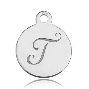 Charm - Letter T engraved - 0,4 mm