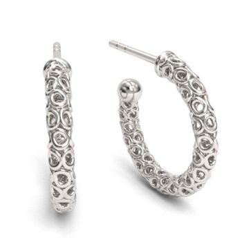 Decorative Earrings finding with open-work pattern, silver 925 EX 10