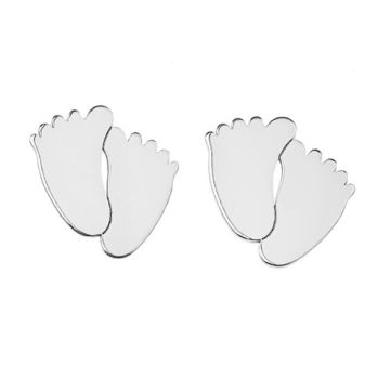 Earrings, Earstuds Baby Feet Silver 925, SZ 66