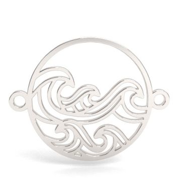 Decorative connector with waves , silver 925 BL 928 - 0,4 mm