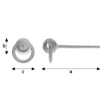 Earstud with ball Silver 925 STO 4