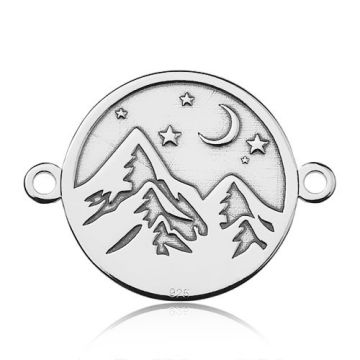 Round Connector Mountains Silver 925 BL 573 - 0,4 mm