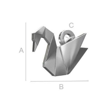 Zawieszka Łabędź Origami,  srebro próba 925 ODL-00031