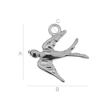 Charm Swallow Silver 925 ODL-00005