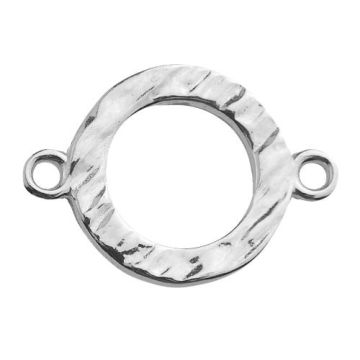 Connector Ring with crushed Pattern silver 925 S-CHARM 379