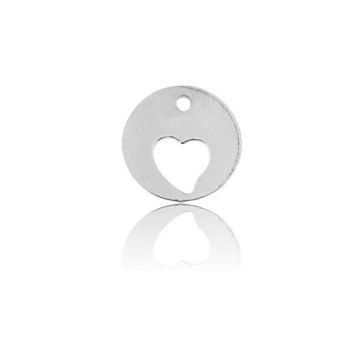 Oval Charm with HEART Silver 925 BL 53 - 0,4 mm