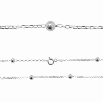 Anker chain with small balls, silver 925, FZR040TP4 45 CM