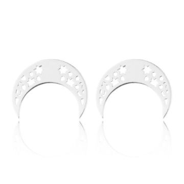 Decorative Moon Earstuds, silver 925 SZ 548