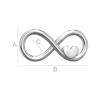 Connector Infinity with Heart Silver 925 ODL-00082